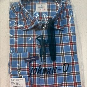 Johnnie-O Red and Blue Plaid Men's Shirt